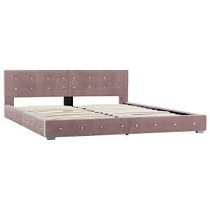 vidaXL Bettgestell Rosa Samt 180x200 cm