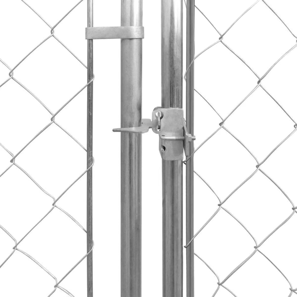 Chenil d'extérieur en acier galvanisé pour chien - Panneaux à mailles - 570x570x185 cm - 33m²