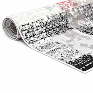 vidaXL Kilimas, pilkos ir raudonos spalvos, 120x170cm, PP