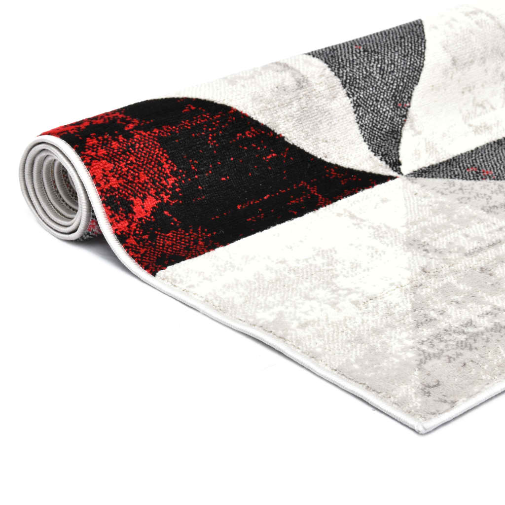 vidaXL Vloerkleed 120x170 cm PP zwart en rood