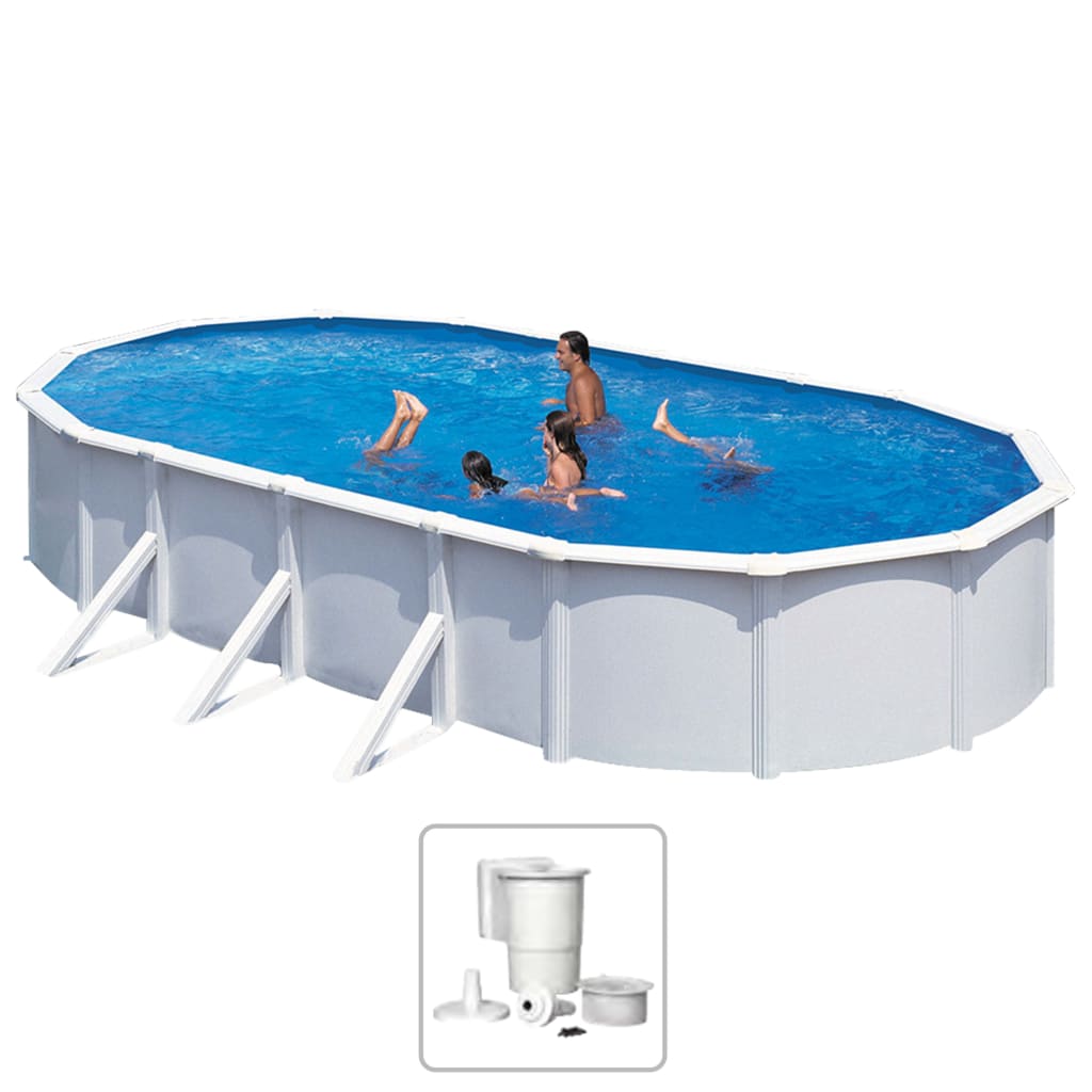 Détails Sur Kwad Piscine Ovale 73x36x12 M Hors Sol Jardin Terrasse Extérieur Enfant