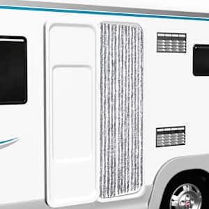 Zavesa proti mrčesu iz šenilje 56x185 cm bela in siva