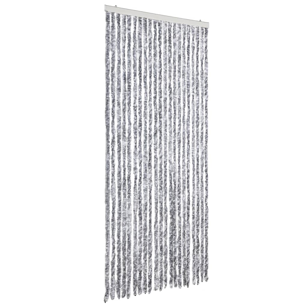 vidaXL Vliegengordijn 90x220 cm chenille wit en grijs