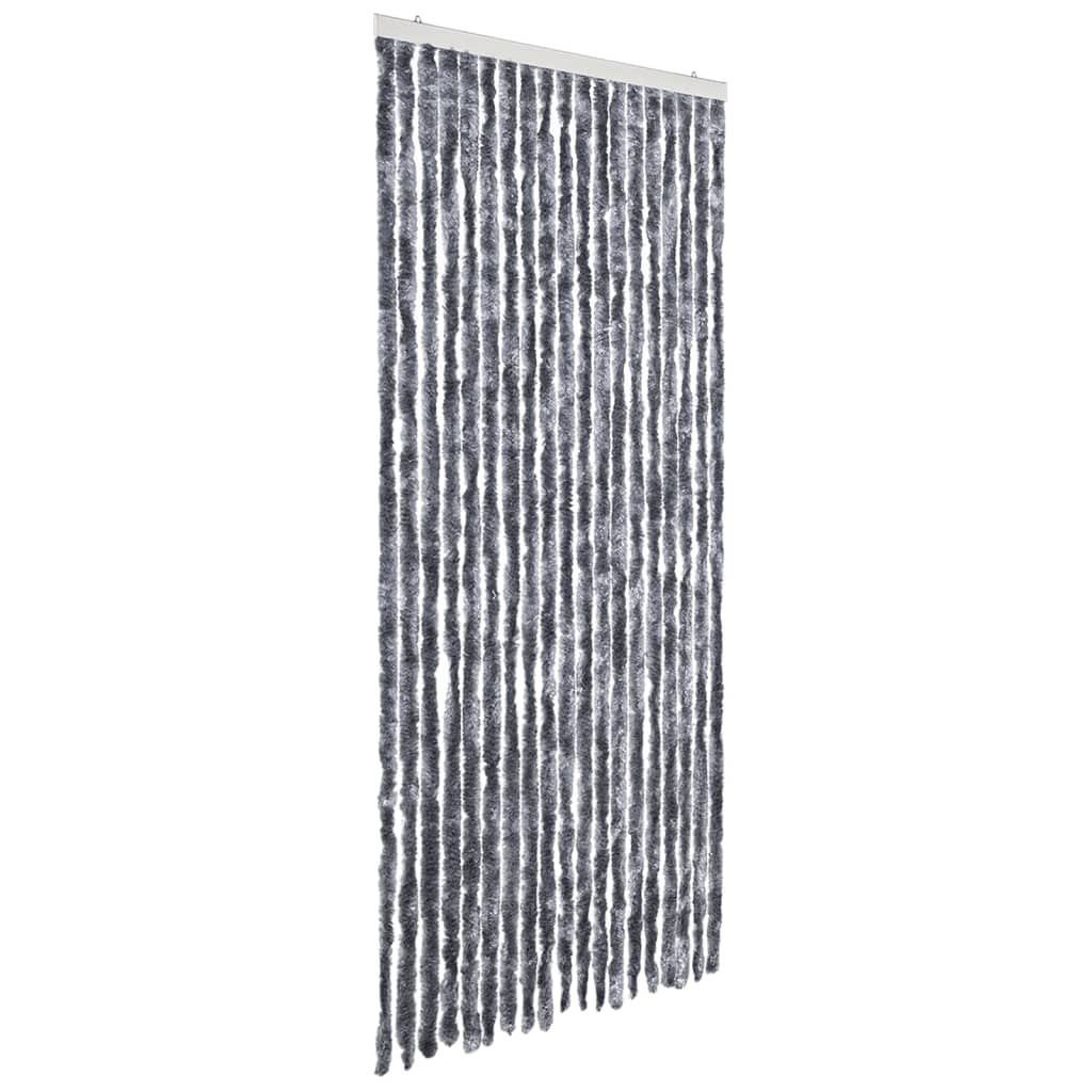 vidaXL Vliegengordijn 56x185 cm chenille zilverkleurig