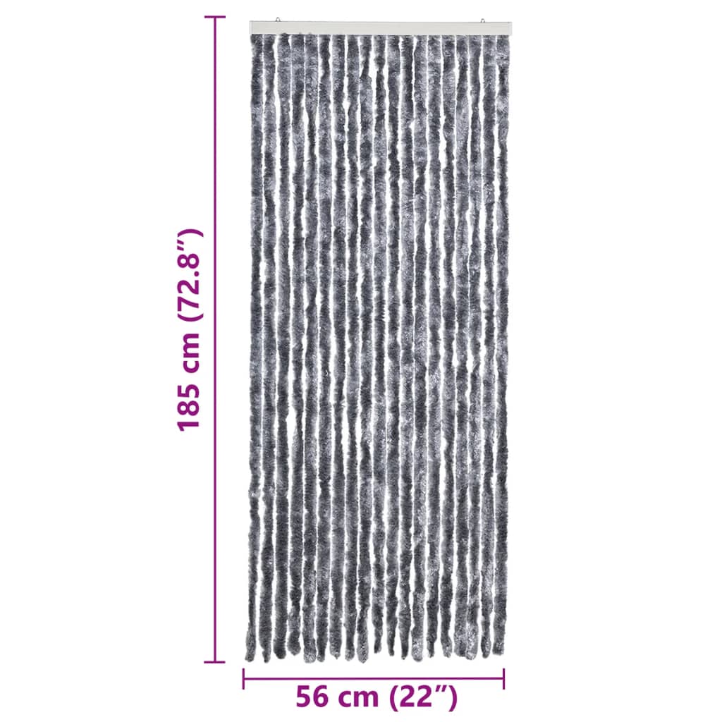 Ezüstszínű zsenília rovarfüggöny 56 x 185 cm 