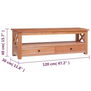 TV stolek 120 x 30 x 40 cm masivní mahagonové dřevo - obrázek 8