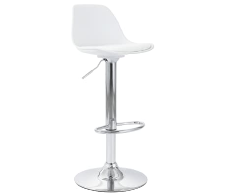 vidaXL Baro kėdės, 2vnt., baltos spalvos, dirbtinė oda