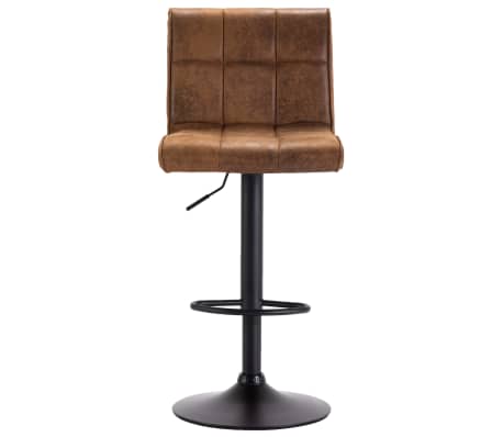 vidaXL Bar Stool Brown Faux Suede Leather