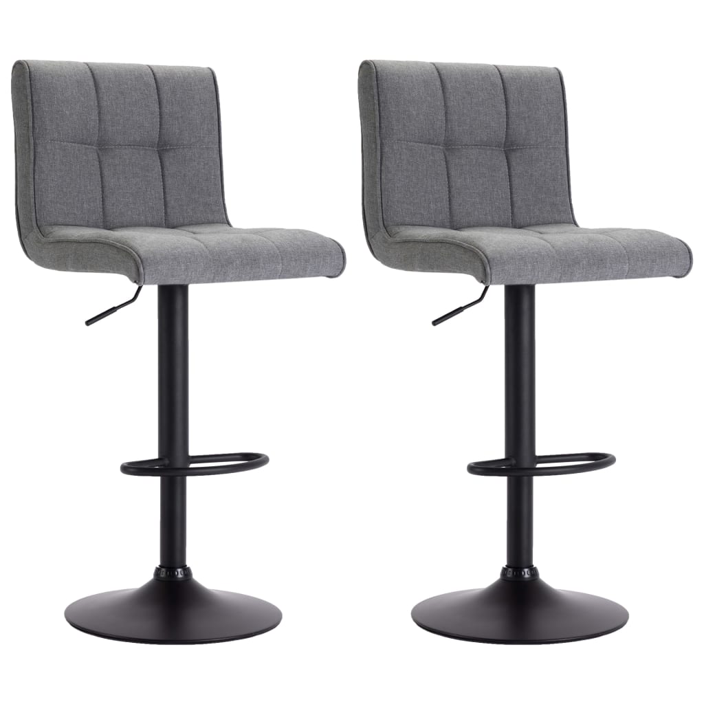 

vidaXL Bar Stools 2 pcs Light Gray Fabric