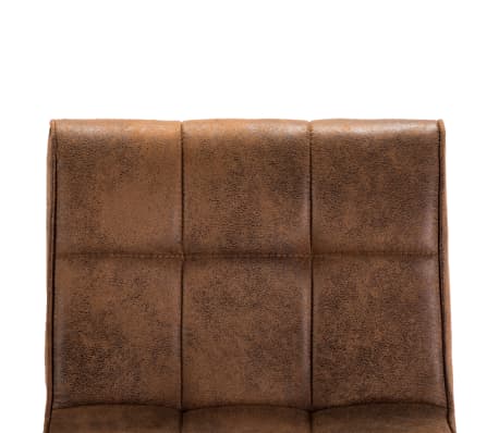 vidaXL 2x Barhocker Drehbar Braun Wildleder-Optik Barstuhl Tresenhocker