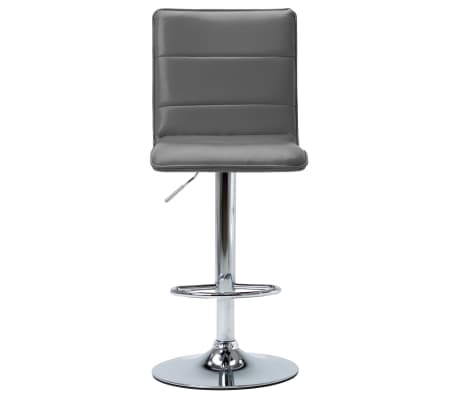 vidaXL Baro kėdės, 2 vnt., pilkos spalvos, dirbtinė oda