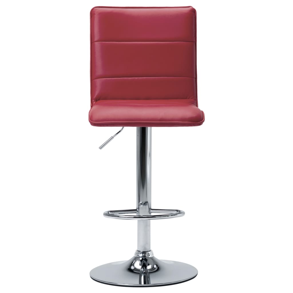 vidaXL Chaises de bar lot de 2 rouge bordeaux similicuir