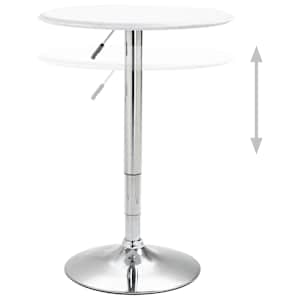 vidaXL Baro stalas, baltos spalvos, MDF, 60 cm skersmens