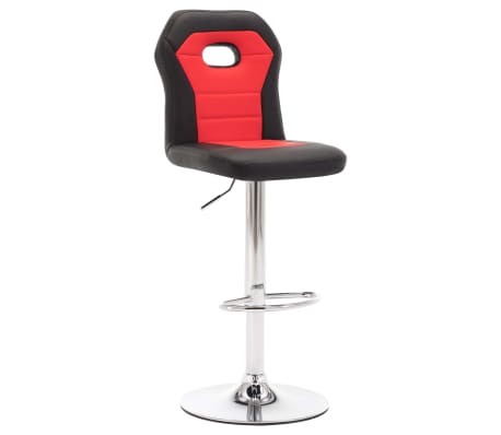 vidaXL Krzesła barowe, 2 szt., czerwone, sztuczna skóra