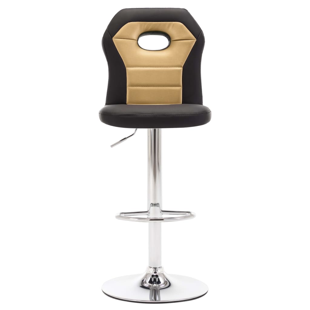 vidaXL bāra krēsli, 2 gab., zelta krāsas mākslīgā āda