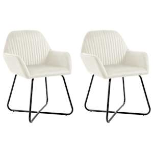 Jedilni stoli 2 kosa krem žamet