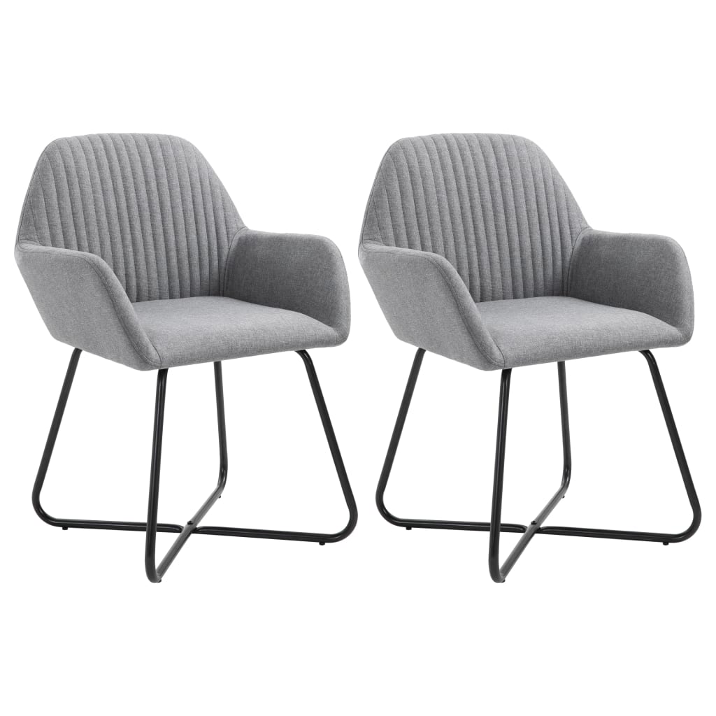 

vidaXL Dining Chairs 2 pcs Light Gray Fabric