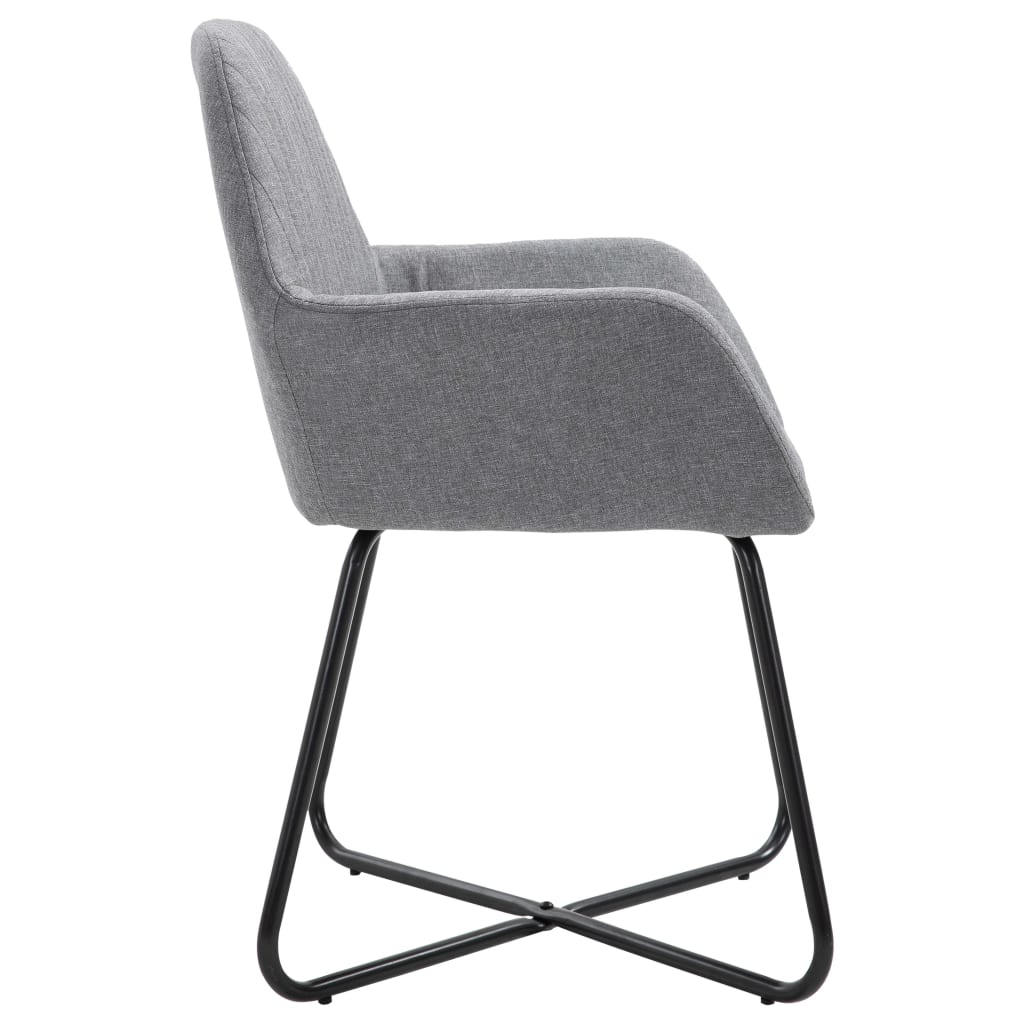 vidaXL Dining Chairs 2 pcs Light Gray Fabric