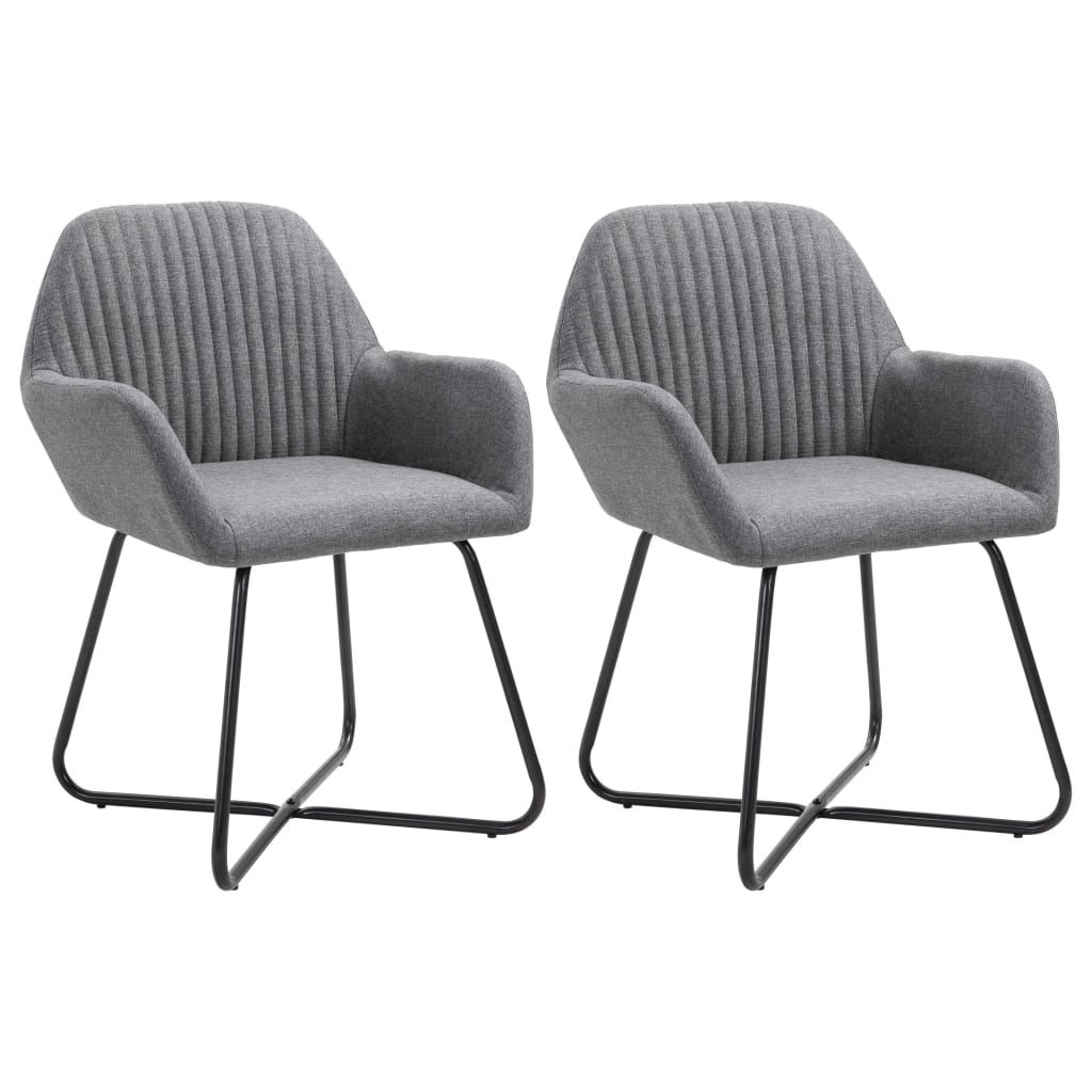 

vidaXL Dining Chairs 2 pcs Dark Gray Fabric