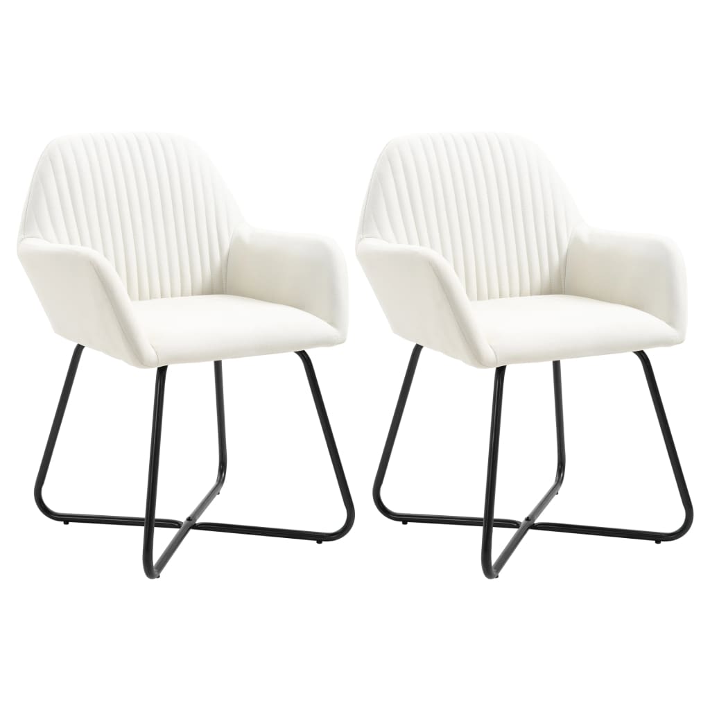 Image of vidaXL Dining Chairs 2 pcs Cream Fabric