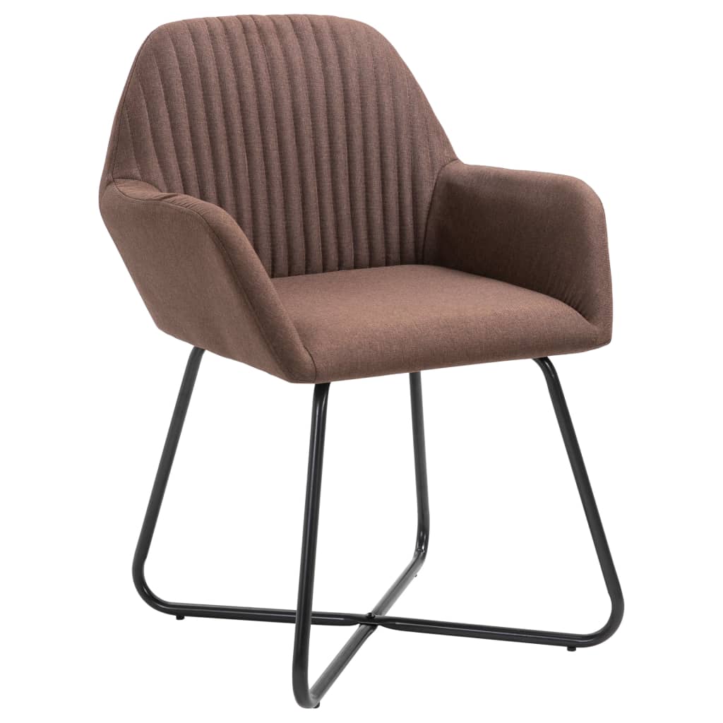 vidaXL Eetkamerstoelen 2 st stof bruin afbeelding