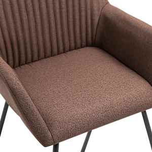 Jídelní židle 2 ks hnědé textil - obrázek 6