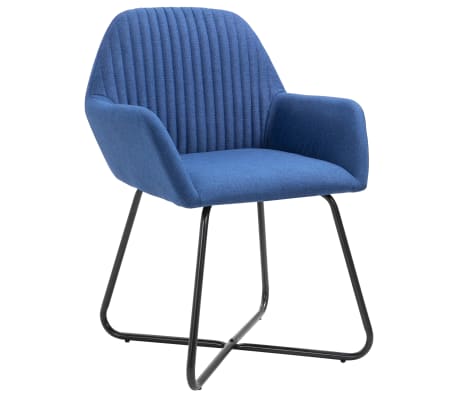 vidaXL Chaises &agrave; manger lot de 2 bleu tissu