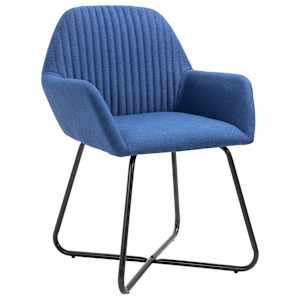 vidaXL Chaises &agrave; manger lot de 2 bleu tissu