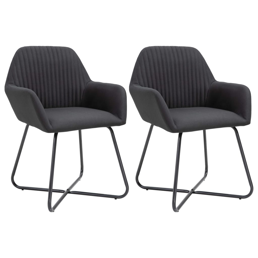 

vidaXL Dining Chairs 2 pcs Black Fabric