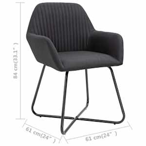 Jídelní židle 2 ks černé textil - obrázek 8