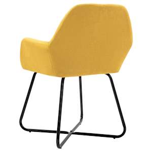Jídelní židle 2 ks žluté textil - obrázek 5