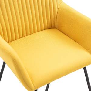 Jídelní židle 2 ks žluté textil - obrázek 6