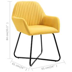 Jídelní židle 2 ks žluté textil - obrázek 8