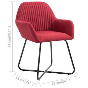 Jídelní židle 2 ks vínové textil - obrázek 8