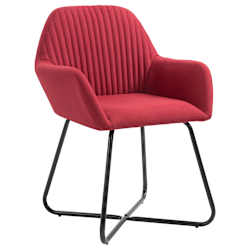 vidaXL Chaises &agrave; manger lot de 2 rouge bordeaux tissu