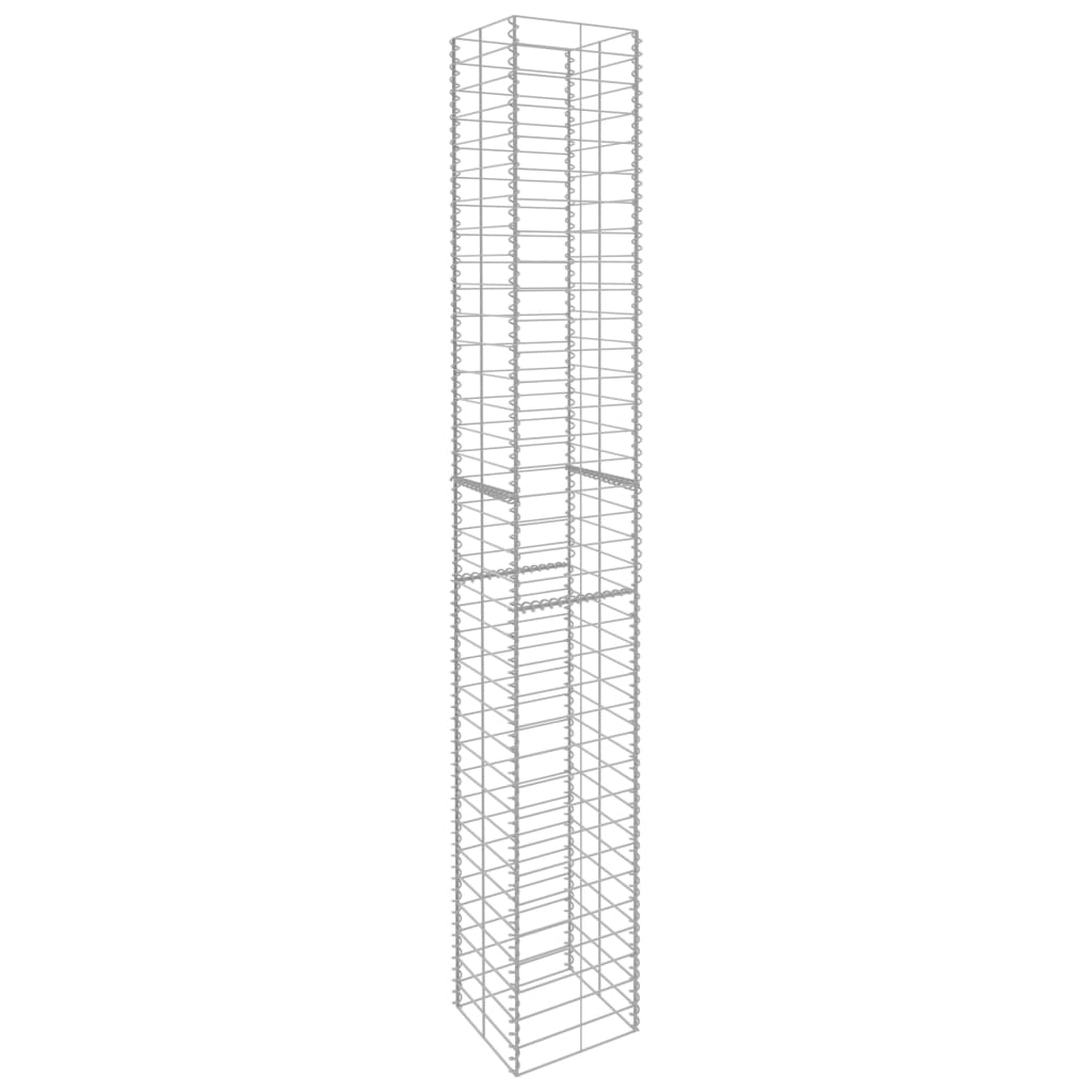 vidaXL Coșuri gabion, 3 buc., 25 x 25 x 197 cm, oțel galvanizat