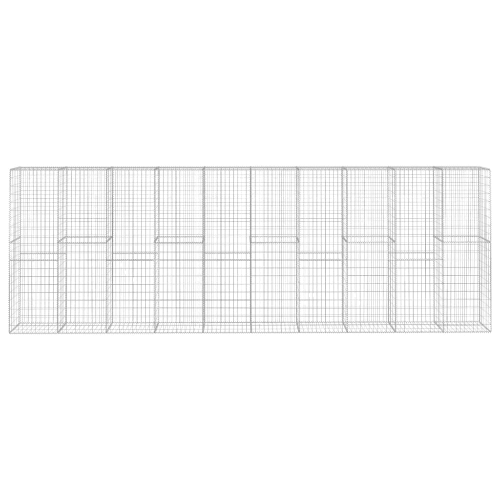 vidaXL Schanskorfmuur met deksel 600x50x200 cm gegalvaniseerd staal afbeelding