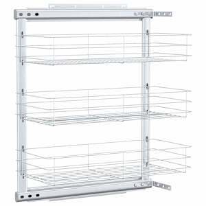 vidaXL 3 riiuliga v&auml;ljat&otilde;mmatav k&ouml;&ouml;gi traatkorv h&otilde;bedane 47x25x56 cm