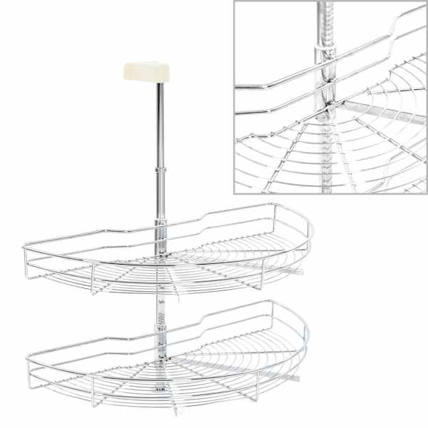 vidaXL 2 riiuliga k&ouml;&ouml;gi traatkorv h&otilde;bedane 180 kraadi 75 x 38 x 80 cm