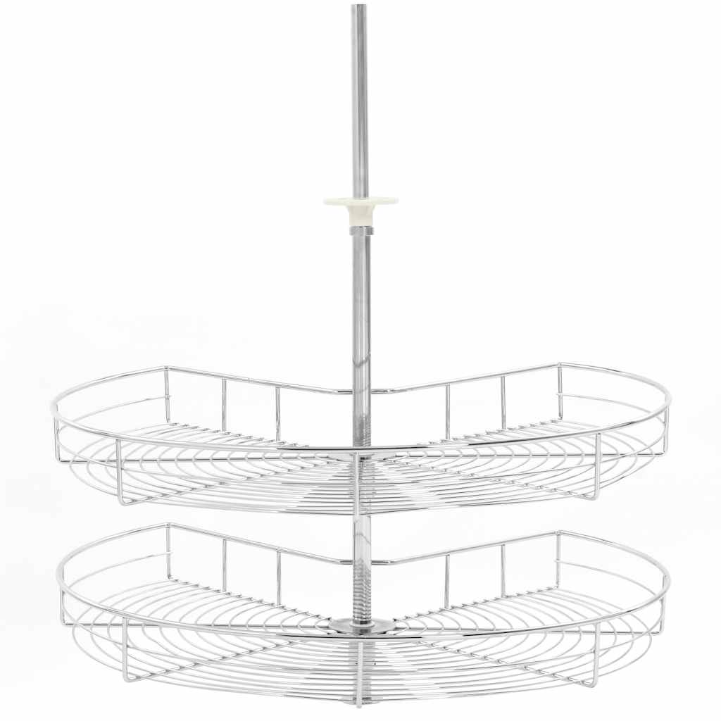 

vidaXL Draadmand keuken 2-laags 270 graden 71x71x80 cm zilverkleurig