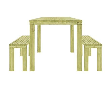 vidaXL Sodo valgomojo komplektas, 3 dalių, impregnuota pu&scaron;ies mediena