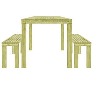 vidaXL Sodo valgomojo komplektas, 3 dalių, impregnuota pu&scaron;ies mediena