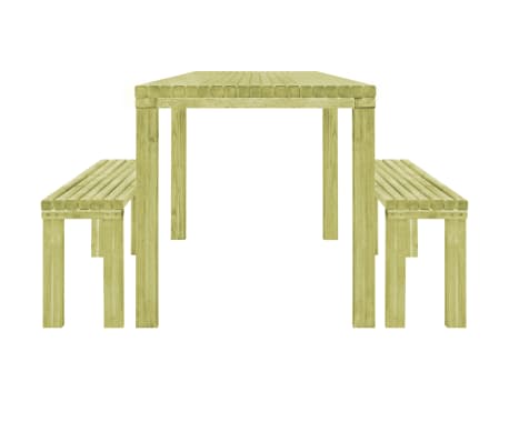 vidaXL Sodo valgomojo komplektas, 3 dalių, impregnuota pu&scaron;ies mediena