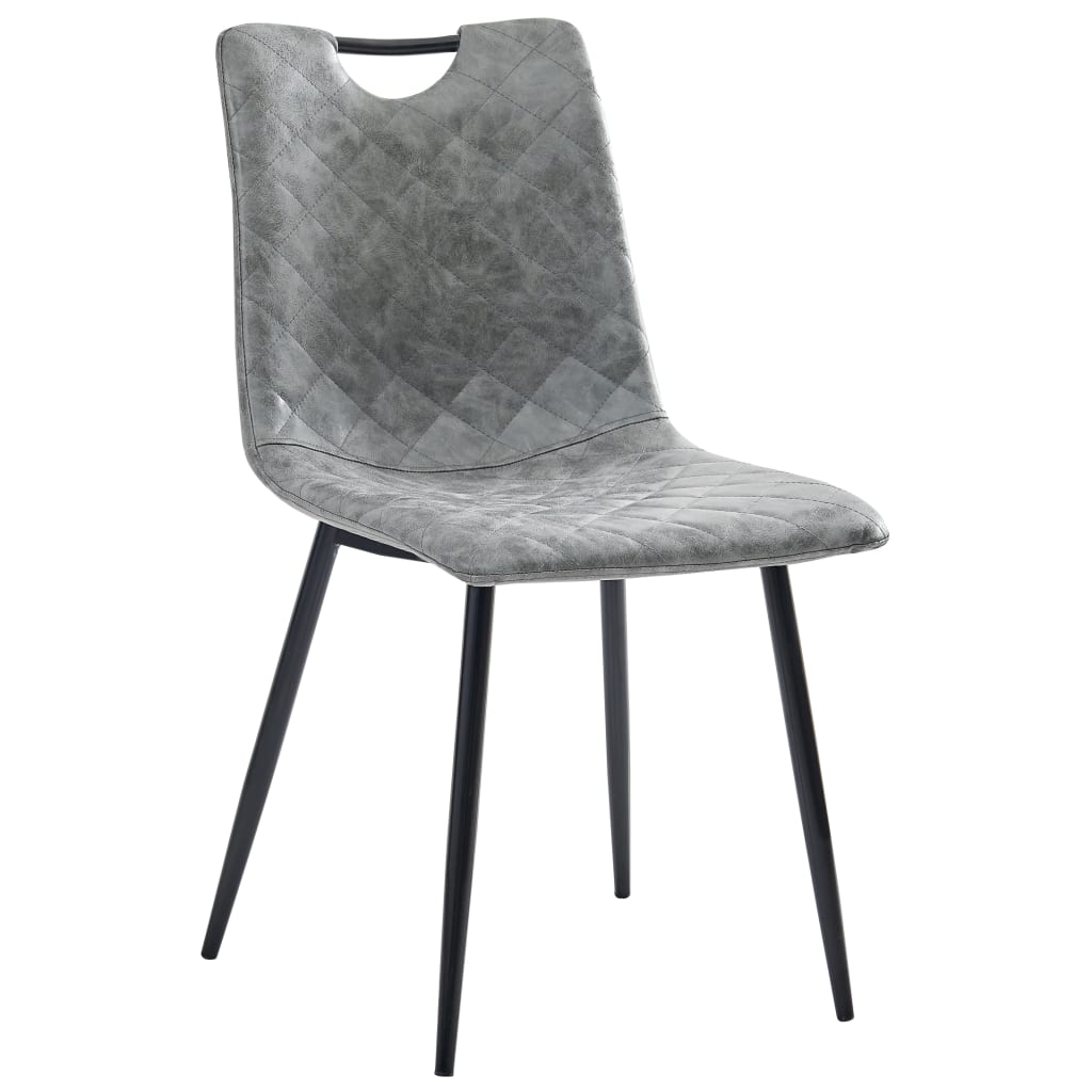

vidaXL Eetkamerstoelen 2 st kunstleer donkergrijs