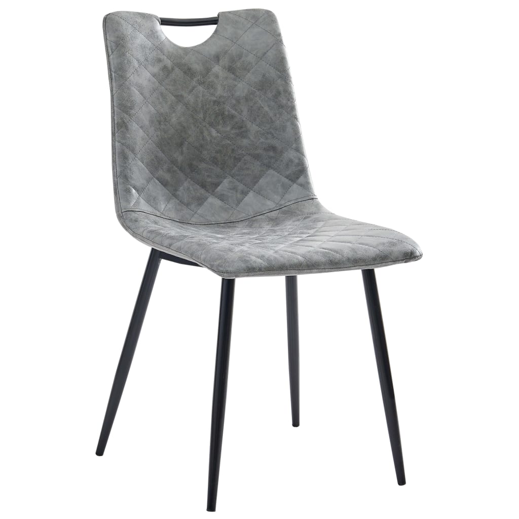 vidaXL Dining Chairs 4 pcs Dark Grey Faux Leather