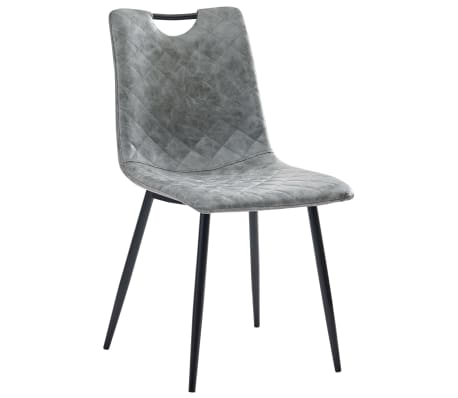 vidaXL Krzesła stołowe, 4 szt., ciemnoszare, sztuczna skóra