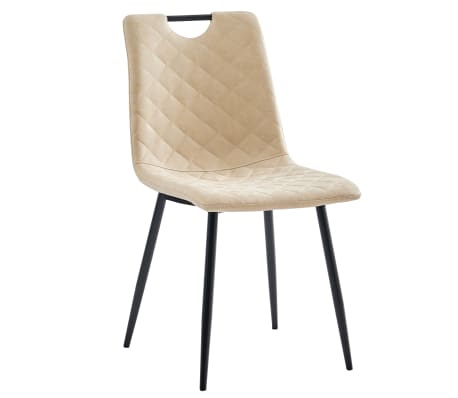 vidaXL Valgomojo kėdės, 4 vnt., kreminės spalvos, dirbtinė oda