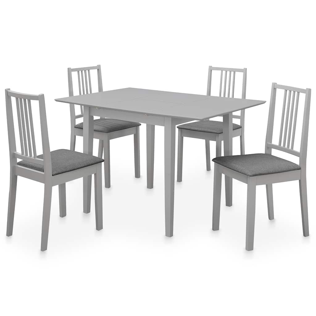 vidaXL 5dílný jídelní set MDF šedý