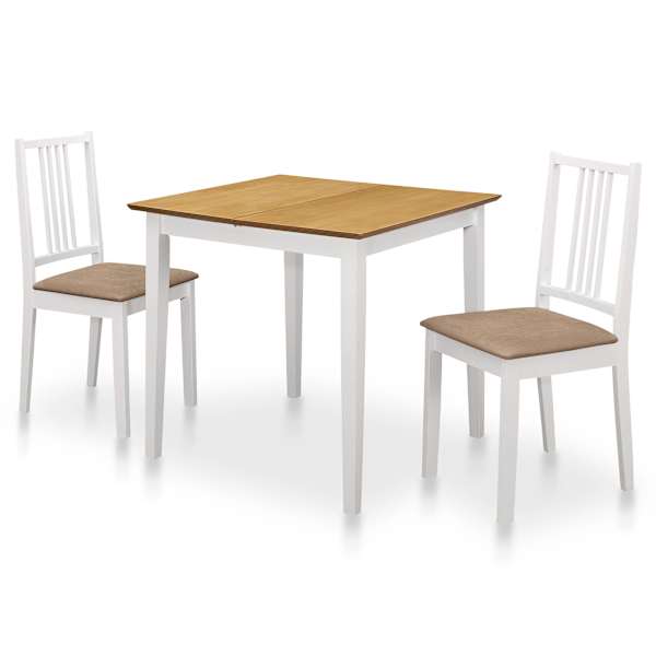 vidaXL 3-osaline s&ouml;&ouml;gitoa komplekt, MDF, valge
