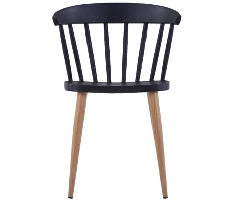 vidaXL Krzesła stołowe, 4 szt., czarne, plastikowe